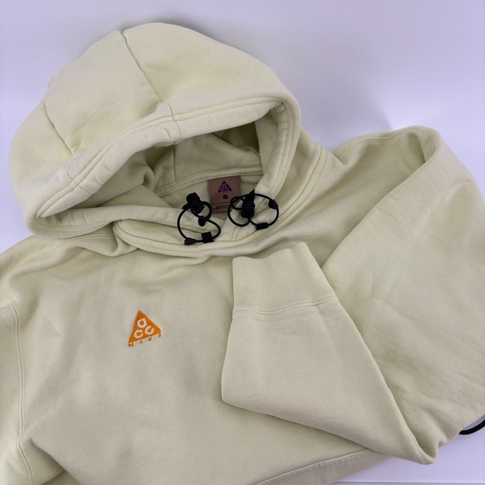 Nike ACG Hoodie‎ Men Sm Lime Green Therma-FIT Pullover Fleece Gorpcore Tactical